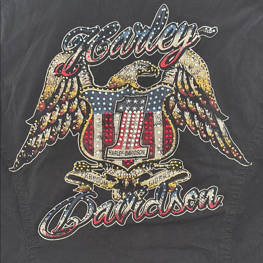 VINTAGE Harley-Davidson Black Sleeveless V-Neck Shirt/Vest